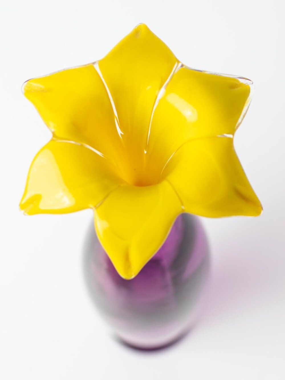 Vidrios San Miguel Handmade Recycled Glass Vase Spain Purple Flower Vintage - Picture 3 of 7